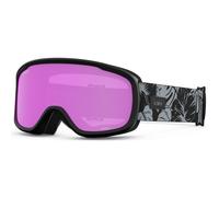 Masque de ski Giro Moxie - Masque de snowboard pour femmes et jeunes - Sangle Botanical Lux noire et grise avec verres rose ambr /jaune
