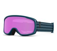 Masque de ski Giro Moxie Masque de snowboard pour femmes et jeunes Sangle Harbor Blue Sequence avec verres rose ambr /jaune