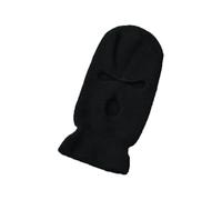 Masque de ski intégral avec 3 trous, cagoule coupe-vent tricotée, bonnet, bonnet d'hiver chaud unisexe, Noir , L