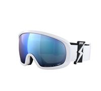 Masque POC Fovea Mid blanc noir avec lentille Clarity Highly Intense Partly Sunny Blue