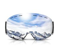 Masque de Ski pour Hommes et Femmes, Masque de Snowboard OTG Anti-Buée, Sans Cadre avec Protection UV 100%, Compatible avec Lunettes de Vue, Lentille Sphérique Grand Champ de Vision +30%