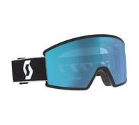 Masque de ski SCOTT Ambit (black/white - AMP aurora green chrome S1) cat.1 TU