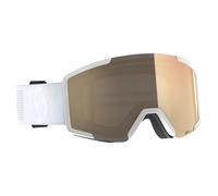 Masque Scott Shield LS blanc avec verre Light Sensitive Bronze Chrome bronze