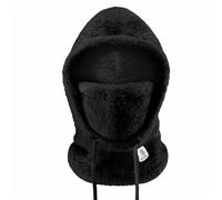 Masque de Ski Sherpa Hood, Capuche Sherpa, Masque de Ski Cagoule, Couverture de Masque d'hiver, Masque d'hiver résistant au Vent. (Black,M)