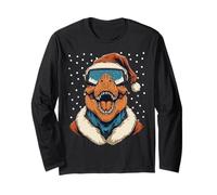 Masque de Ski T-Rex avec Bonnet de Père Noël Dinosaure d'hiver Manche Longue