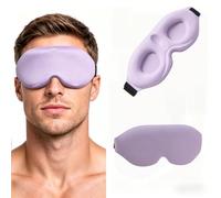 Masque de sommeil 100 % occultant pour homme et femme, masque de sommeil zéro pression - Design ergonomique, découpe 3D, mouvement des yeux et bandeau de nuit adapté aux cils, ultra doux et