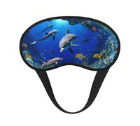 Masque de sommeil 3D avec imprimé poisson dauphi - Blocage de la lumière - Doux et confortable - Pour homme et femme - Pour dormir, voyage, travail de nuit