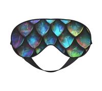 Masque de sommeil 3D avec motif écailles de dragon magique pour homme et femme - Impression double face - En soie douce