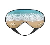 Masque de sommeil 3D en forme d'étoile de mer sur la plage pour homme et femme avec sangle réglable facile pour les voyages