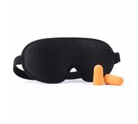 Masque de sommeil 3D en lycra et mousse à mémoire de forme avec bouchons d'oreille dans un carton, masque opaque sans pression oculaire pour voyage, sieste