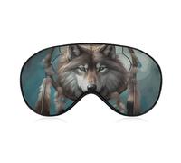Masque de sommeil 3D loup attrape-rêves masque de sommeil avec sangle réglable pour les yeux masque de voyage ombre à paupières couvre-yeux doux patchs pour dormir yoga