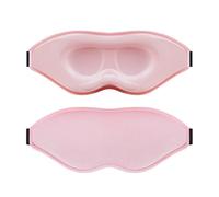 Masque de sommeil 3D pour les yeux avec 100 % bloquant la lumière avec sangle réglable - Bandeau pour les yeux de nuit en mousse à mémoire de forme pour femme (rose)