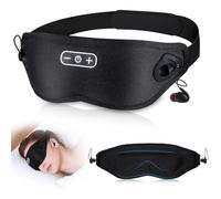 Masque de sommeil 3D pour les yeux avec écouteurs intégrés Bruit blanc respirant, masque de sommeil pour voyage, masque de sommeil occultant profilé avec sangle réglable confortable pour homme et