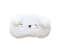 Masque de sommeil 3D pour les yeux de chiot - Respirant avec bandes élastiques réglables - Confortable - Pour dormir, voyager et fêtes - Blanc