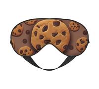 Masque de sommeil à biscuits au chocolat pour homme et femme - Masque pour les yeux double face avec sangle réglable, doux et soyeux, bloque la lumière et respirant, pour voyage, sieste, travail de