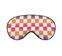 Masque de sommeil à carreaux blancs dégradés colorés, masque occultant doux pour un sommeil profond et réparateur, idéal pour les voyages et les siestes.