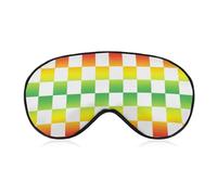 Masque de sommeil à carreaux blancs dégradés colorés, masque occultant doux pour un sommeil profond et réparateur, idéal pour les voyages et les siestes.