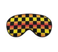 Masque de sommeil à carreaux noirs dégradés, masque occultant doux pour les yeux, idéal pour un sommeil profond et réparateur en voyage.