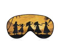Masque de sommeil à cinq silhouettes de danse hawaïenne doux et confortable avec sangle réglable pour homme, femme, travail, voyage