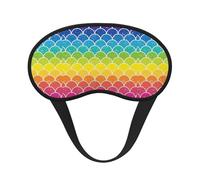 Masque de sommeil à écailles de poisson arc-en-ciel pour dormir sur le côté, masque de sommeil pour les yeux pour homme et femme, avec bande élastique
