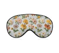 Masque de sommeil à fleurs avec sangle réglable pour les yeux - Masque de voyage pour les yeux - Patchs doux pour le sommeil et le yoga