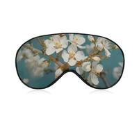 Masque de sommeil à fleurs blanches pâles pour les yeux pour le sommeil, masque de sommeil pour homme et femme, masque de sommeil réglable, masque de sommeil occultant mignon