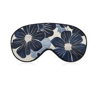 Masque de sommeil à fleurs bleu marine pour homme et femme avec sangle réglable - Masque occultant doux et respirant - Antidérapant - Essentiels de voyage