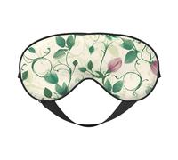 Masque de sommeil à fleurs de vigne pour homme et femme - Masque pour les yeux double face avec sangle réglable, doux au toucher soyeux, bloque la lumière et respirant, pour voyage, sieste, travail de