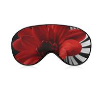 Masque de sommeil à fleurs rouges - Masque pour les yeux bloquant la lumière - Confortable et doux - Avec bande élastique - Convient pour les hommes et les femmes - Convient pour les voyages et le