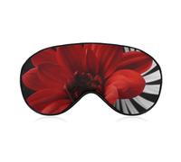 Masque de sommeil à fleurs rouges - Masque pour les yeux bloquant la lumière - Confortable et doux - Avec bande élastique - Convient pour les hommes et les femmes - Convient pour les voyages et le
