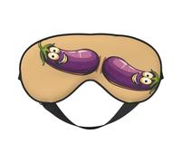 Masque de sommeil à imprimé aubergine de dessin animé, doux et respirant pour les voyages, le travail de nuit et la méditation