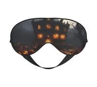 Masque de sommeil à imprimé citrouille d'Halloween, masque doux pour les yeux avec sangle réglable pour dormir, voyager et se détendre