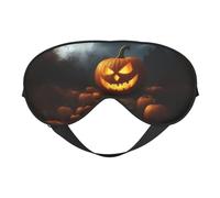 Masque de sommeil à imprimé citrouille d'Halloween, masque doux pour les yeux avec sangle réglable pour dormir, voyager et se détendre