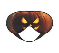 Masque de sommeil à imprimé citrouille d'Halloween, masque doux pour les yeux avec sangle réglable pour dormir, voyager et se détendre