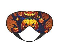 Masque de sommeil à imprimé citrouille d'Halloween, masque doux pour les yeux avec sangle réglable pour dormir, voyager et se détendre
