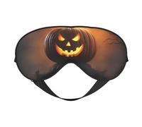 Masque de sommeil à imprimé citrouille fantôme d'Halloween doux avec sangle réglable pour dormir, voyager et se détendre