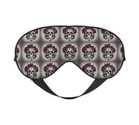 Masque de sommeil à imprimé crâne rose rouge, couverture douce et respirante pour les voyages, le travail de nuit et la méditation