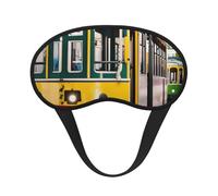 Masque de sommeil à imprimé de tramway de Lisbonne pour les personnes dormant sur le côté, masque occultant en forme de coupe, pour homme et femme