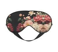 Masque de sommeil à imprimé floral en soie pour les yeux en satin doux avec sangle élastique pour la nuit et la sieste pour homme et femme