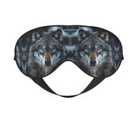 Masque de sommeil à imprimé loup aux yeux bleus, doux et respirant pour les voyages, le travail de nuit et la méditation