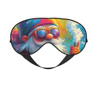 Masque de sommeil à imprimé nain fumeur avec sangle réglable, couverture confortable pour les yeux, pour voyage, yoga, sieste, sommeil et relaxation