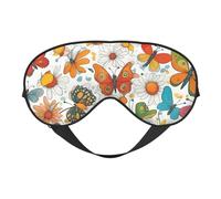 Masque de sommeil à imprimé papillon et marguerites, masque doux pour les yeux avec sangle réglable pour dormir, voyager et se détendre