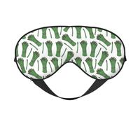 Masque de sommeil à imprimé vert asperge, masque de sommeil double face pour homme et femme, masque de sommeil occultant pour dormir, voyage