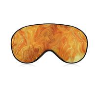 Masque de sommeil à la lave orange et jaune pour homme et femme avec sangle réglable - Masque occultant doux et respirant - Antidérapant - Essentiels de voyage