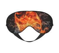 Masque de sommeil à l'eau de feu pour homme et femme - Masque pour les yeux double face avec sangle réglable, doux au toucher soyeux, bloque la lumière et respirant, pour voyage, sieste, travail de