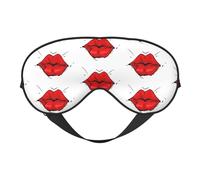 Masque de sommeil à lèvres rouges scellé avec un baiser, masque de nuit, blocage de la lumière, bandeau pour les yeux, cache-yeux doux sans pression avec sangle élastique pour la maison, les voyages,