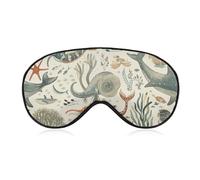 Masque de sommeil à motif animal marin pour homme et femme avec sangle réglable - Masque occultant doux et respirant - Antidérapant - Essentiels de voyage