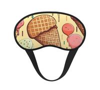 Masque de sommeil à motif crème glacée et gaufré pour homme et femme, masque de sommeil doux et confortable, masque de sommeil occultant pour voyage, yoga, sieste, travail