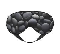 Masque de sommeil à motif de galets noirs pour homme et femme - Masque pour les yeux double face avec sangle réglable, doux au toucher soyeux, bloquant la lumière et respirant pour les voyages, la