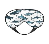 Masque de sommeil à motif de requin avec différents gestes imprimés, masque doux pour les yeux avec sangle réglable pour dormir, voyager et se détendre